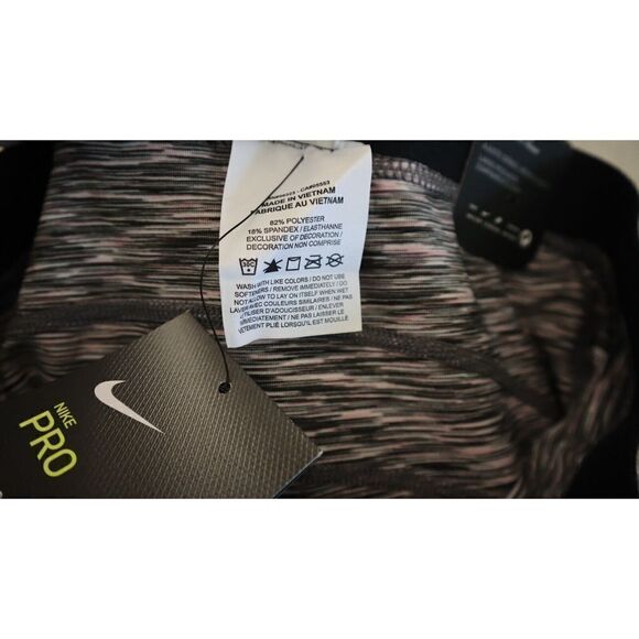 Nike Pro DA1012 010 Women's Sz Small Black Fitted Space-Dyed Cropped Tights $55 - Picture 7 of 9